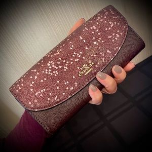 Coach Heart Glitter Envelope Wallet